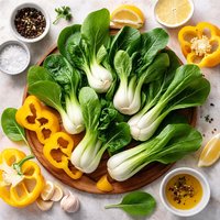 Baby Bok Choy with Yellow Bell Peppers