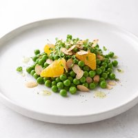 Baby Green Peas with Orange and Almond