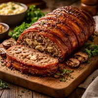 Bacon Swiss and Mushroom Meatloaf