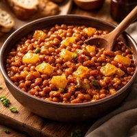 Baked Beans Sweet and Spicy with Pineapple