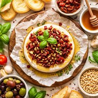 Baked Brie with Sun Dried Tomatoes