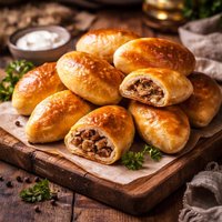 Baked Pirozhki with Cream Cheese Dough