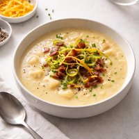 Baked Potato Leek and Cheese Soup
