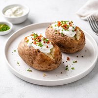 Baked Potatoes in Their Jackets with Sour Cream Topping