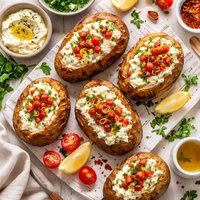 Baked Potatoes Stuffed with Ricotta and Herbs