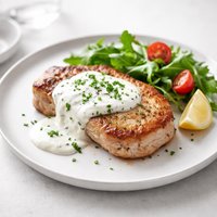 Baked Ranch Chops with Sour Cream Ranch Sauce