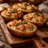 Baked Salmon in Potato Shells