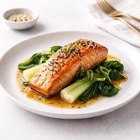 Baked Salmon with Bok Choy