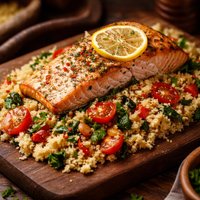 Baked Salmon with Couscous Pilaf