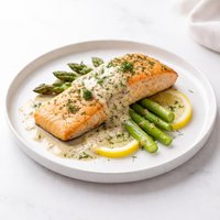 Baked Salmon with Mustard Dill Sauce