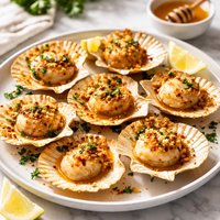 Baked Scallops in Honey and Butter