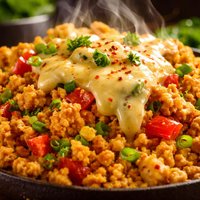 Baked Scrambled Tofu W Cheese Sauce