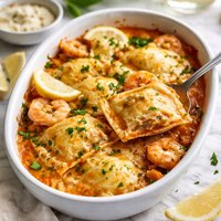 Baked Seafood Ravioli