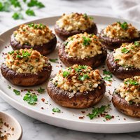 Baked Shiitake Stuffed Mushroom Caps