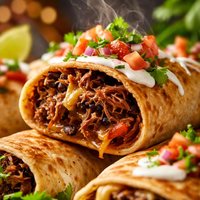 Baked Shredded Beef Chimichangas