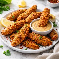 Baked Spicy Chicken Tenders with Honey Mustard Sauce