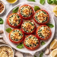 Baked Spinach Stuffed Tomatoes