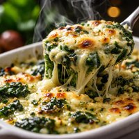 Baked Spinach with Three Cheeses