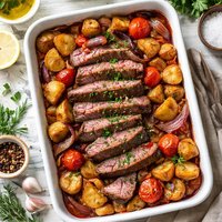 Baked Steak and Potatoes