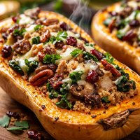 Baked Stuffed Butternut Squash Vegetarian