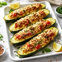 Baked Stuffed Garden Zucchini
