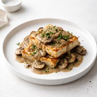 Baked Tofu with Mushroom Gravy