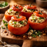 Baked Tomatoes Stuffed with Couscous and Feta