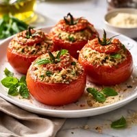 Baked Tomatoes Stuffed with Orzo