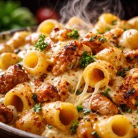 Baked Tubini with Roasted Chicken and Three Cheeses