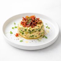 Baked Vegetable Custard with Crispy Bacon