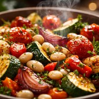 Baked Vegetables with White Beans