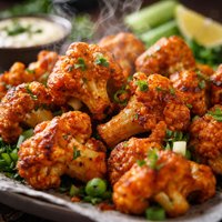Baked Vegetarian Buffalo Cauliflower Wings