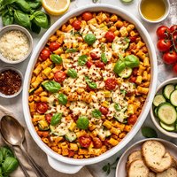 Baked Ziti and Summer Vegetables