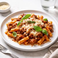 Baked Ziti with Tomato Mozzarella and Sausage