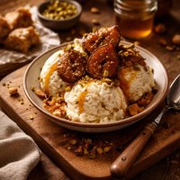 Baklava Ice Cream with Honey Poached Figs