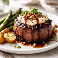Balsamic and Goat Cheese Filet Mignon