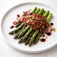 Balsamic Bacon and Pistachio Asparagus