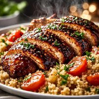 Balsamic Chicken with Garlic Couscous