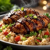 Balsamic Chicken with Ginger Rice