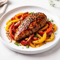 Balsamic Chicken with Red Orange and Yellow Peppers