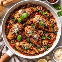 Balsamic Chicken with Sun Dried Tomatoes and Mushrooms