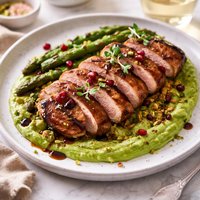 Balsamic Duck Breasts and Asparagus Pure