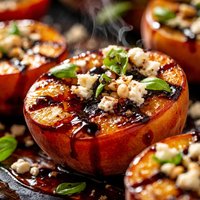 Balsamic Honey Grilled Peaches with Feta