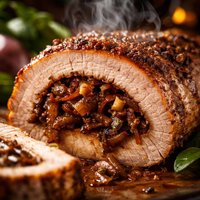 Balsamic Onion Stuffed Pork Loin