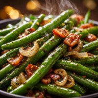 Balsamic Pancetta Green Beans with Shallots