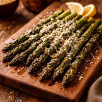 Balsamic Roasted Asparagus with Fleur De Sel and Parmesan