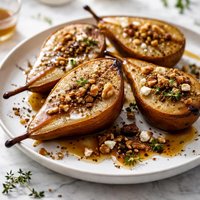 Balsamic Roasted Pears with Pepper and Honey