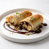 Banana and Chocolate in Phyllo