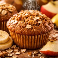Banana Apple and Oatmeal Muffins