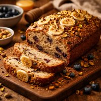 Banana Blueberry Pistachio Nut Bread